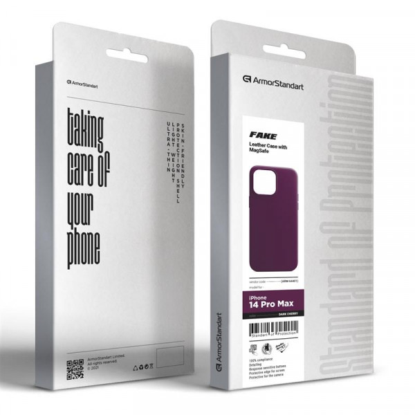 Фото - Чохол для смартфону Armorstandart Fake Leather for Apple iPhone 14 Pro Max Dark Cherry (ARM64401)