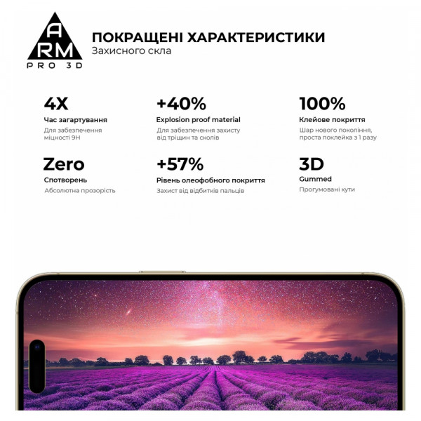 Фото - Захисне скло для смартфону Armorstandart Pro for Apple iPhone 14 Pro Max Black, 3D (ARM66356)