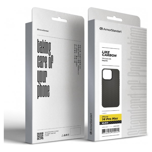 Фото - Чохол для смартфону Armorstandart LikeCarbon MagCase for Apple iPhone 14 Pro Max Black (ARM66366)