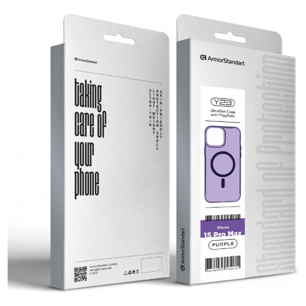 Фото - Чехол для смартфона Armorstandart Y23 MagSafe for Apple iPhone 15 Pro Max Transparent Purple (ARM68569)