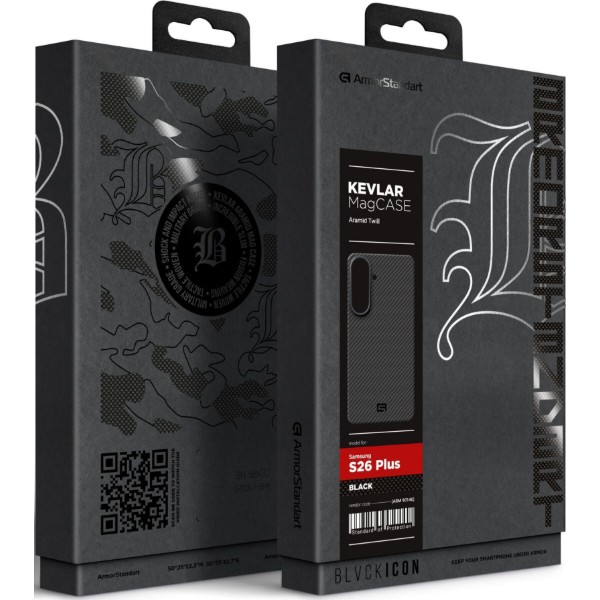 Фото - Чехол для смартфона Armorstandart BlackIcon Aramid Twill MagCase for Samsung S26 Plus Black (ARM90146)