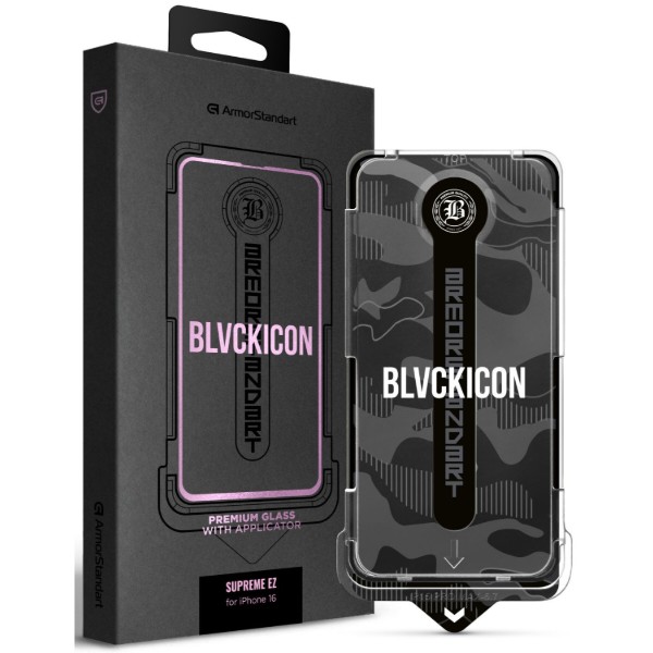Фото - Захисне скло для смартфону Armorstandart з аплікатором Black Icon Supreme EZ for iPhone 16 (ARM80848)