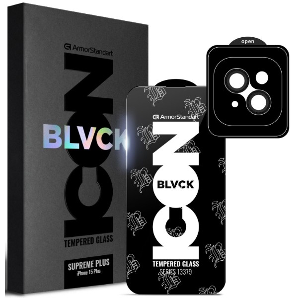 Фото - Защитное стекло для смартфона Armorstandart Supreme Plus Black Icon for Apple iPhone 15 Plus (ARM71138)
