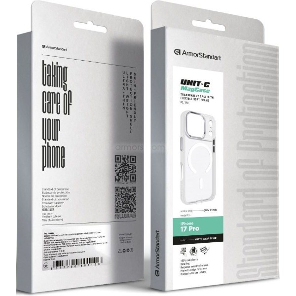 Фото - Чохол для смартфону Armorstandart Unit-C MagCase for Apple iPhone 17 Pro Matte Clear Silver (ARM91204)