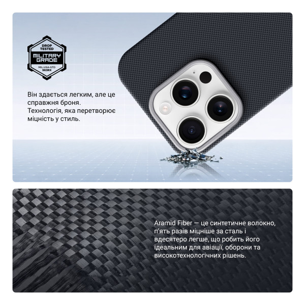 Фото - Чохол для смартфону Armorstandart BlackIcon Aramid Plain MagCase for Apple iPhone 16 Pro Black (ARM90169)
