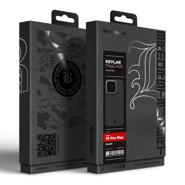 Фото - Чохол для смартфону Armorstandart BlackIcon Aramid Plain MagCase for Apple iPhone 16 Pro Max Black (ARM90170)