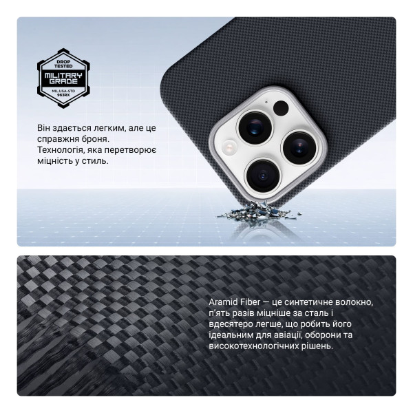 Фото - Чохол для смартфону Armorstandart BlackIcon Aramid Plain MagCase for Apple iPhone 16 Pro Max Black (ARM90170)