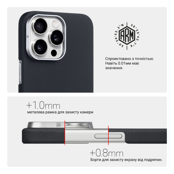 Фото - Чохол для смартфону Armorstandart BlackIcon Aramid Plain MagCase for Apple iPhone 16 Pro Max Black (ARM90170)