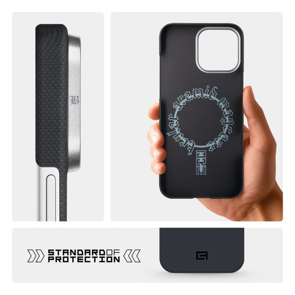 Фото - Чохол для смартфону Armorstandart BlackIcon Aramid Plain MagCase for Apple iPhone 16 Pro Max Black (ARM90170)