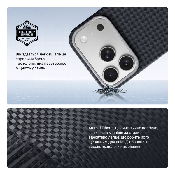 Фото - Чехол для смартфона Armorstandart BlackIcon Aramid Plain MagCase for Apple iPhone 17 Pro Black (ARM90160)