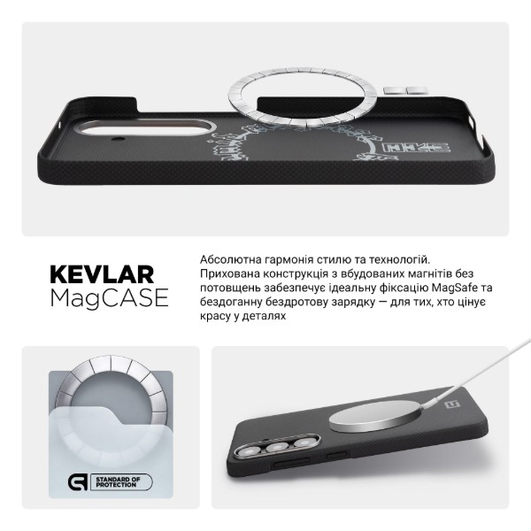 Фото - Чехол для смартфона Armorstandart BlackIcon Aramid Plain MagCase for Samsung S25 Black (ARM90162)