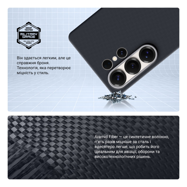 Фото - Чехол для смартфона Armorstandart BlackIcon Aramid Plain MagCase for Samsung S25 Ultra Black (ARM90163)