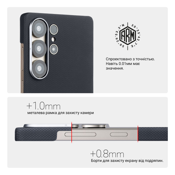 Фото - Чехол для смартфона Armorstandart BlackIcon Aramid Plain MagCase for Samsung S25 Ultra Black (ARM90163)