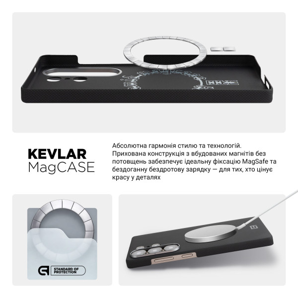 Фото - Чехол для смартфона Armorstandart BlackIcon Aramid Plain MagCase for Samsung S25 Ultra Black (ARM90163)