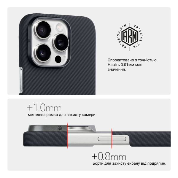 Фото - Чехол для смартфона Armorstandart BlackIcon Aramid Twill MagCase for Apple iPhone 16 Pro Black (ARM90151)