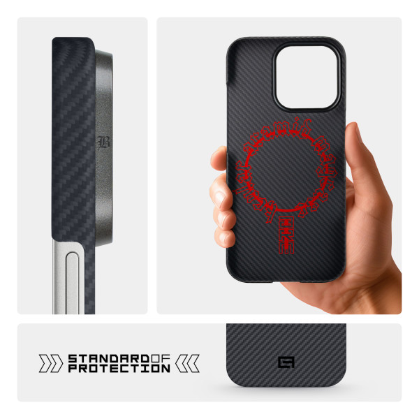 Фото - Чехол для смартфона Armorstandart BlackIcon Aramid Twill MagCase for Apple iPhone 16 Pro Black (ARM90151)
