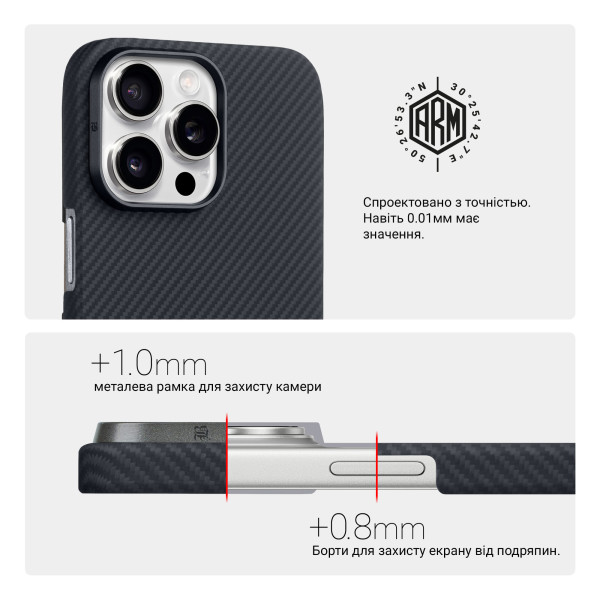 Фото - Чехол для смартфона Armorstandart BlackIcon Aramid Twill MagCase for Apple iPhone 16 Pro Max Black (ARM90152)