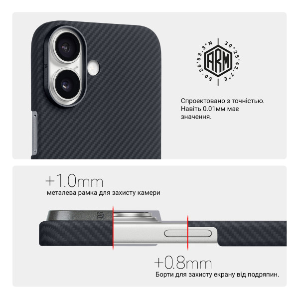 Фото - Чохол для смартфону Armorstandart BlackIcon Aramid Twill MagCase for Apple iPhone 17 Black (ARM90148)