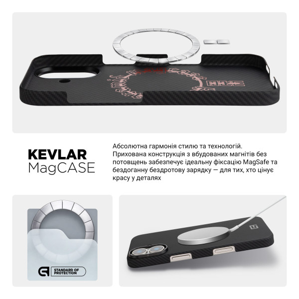 Фото - Чохол для смартфону Armorstandart BlackIcon Aramid Twill MagCase for Apple iPhone 17 Black (ARM90148)