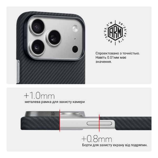 Фото - Чохол для смартфону Armorstandart BlackIcon Aramid Twill MagCase for Apple iPhone 17 Pro Black (ARM90149)