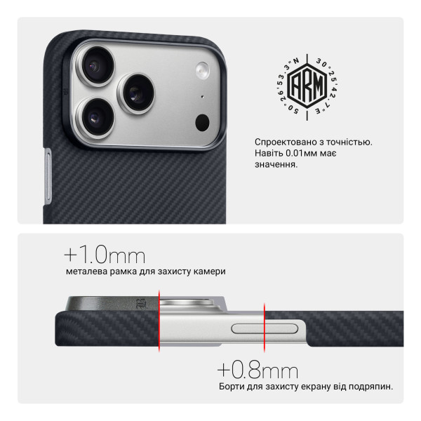 Фото - Чехол для смартфона Armorstandart BlackIcon Aramid Twill MagCase for Apple iPhone 17 Pro Max Black (ARM90150)