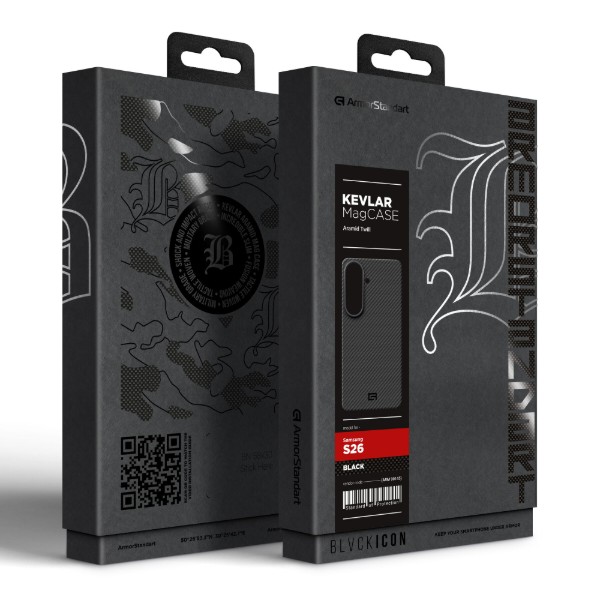 Фото - Чехол для смартфона Armorstandart BlackIcon Aramid Twill MagCase for Samsung S26 Black (ARM90145)