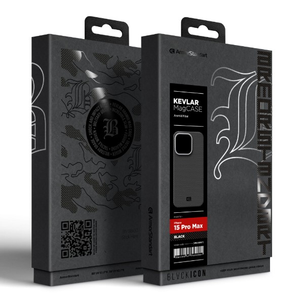 Фото - Чехол для смартфона Armorstandart BlackIcon Kevlar MagCase for Apple iPhone 15 Pro Max Black (ARM88537)