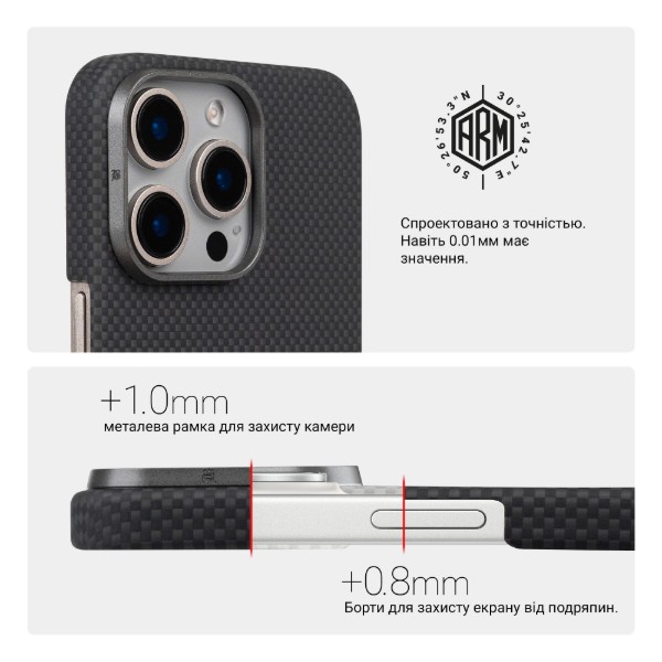 Фото - Чехол для смартфона Armorstandart BlackIcon Kevlar MagCase for Apple iPhone 15 Pro Max Black (ARM88537)