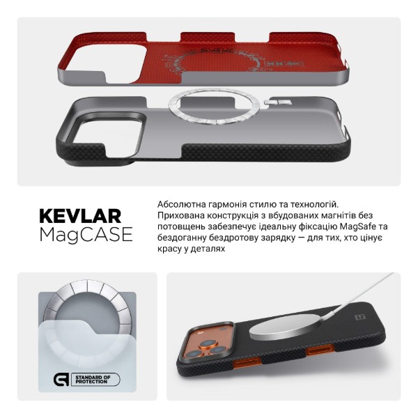 Фото - Чохол для смартфону Armorstandart BlackIcon Kevlar MagCase for Apple iPhone 17 Pro Black (ARM88529)