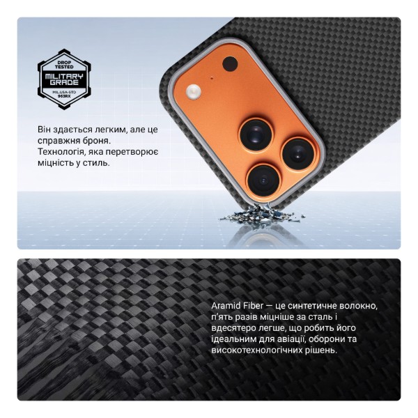 Фото - Чохол для смартфону Armorstandart BlackIcon Kevlar MagCase for Apple iPhone 17 Pro Max Black (ARM88531)