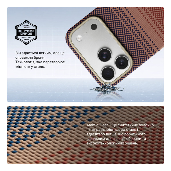 Фото - Чохол для смартфону Armorstandart BlackIcon Kevlar MagCase for Apple iPhone 17 Pro Max Sunset (ARM90155)