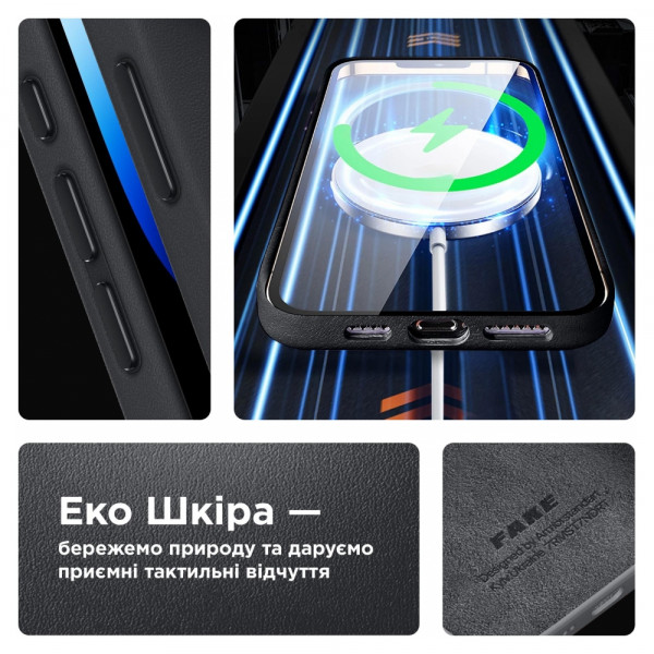 Фото - Чохол для смартфону Armorstandart FAKE Leather Case for Apple iPhone 15 Pro Black (ARM76299)