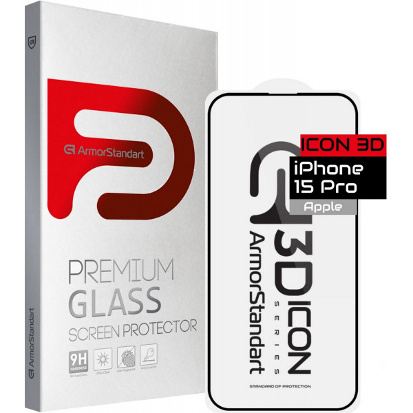 Фото - Защитное стекло для смартфона Armorstandart Icon 3D for Apple iPhone 15 Pro Black (ARM68215)