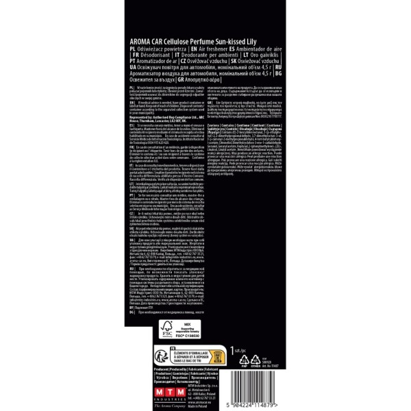 Фото - Ароматизатор для авто Aroma Car Perfumes Cellulose - Sun-Kissed Lilly (11487)