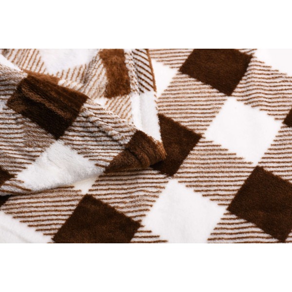 Фото - Плед полуторний ARDESTO Flannel 160х200 см клітинка бежева (ART0103PB)