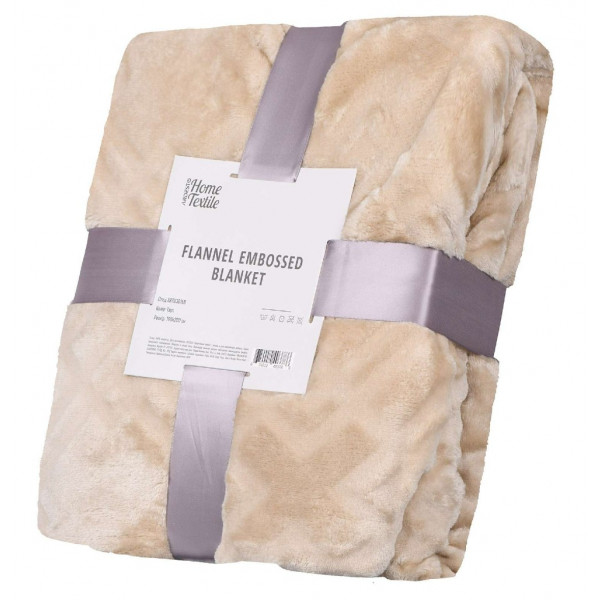 Фото - Плед полуторний Ardesto Embossed 160х200 см тауп (ART0301EB)