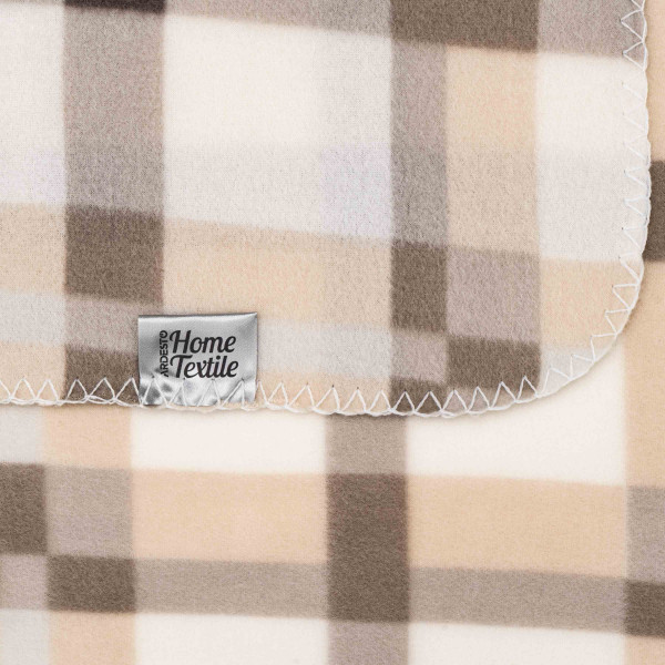 Фото - Плед односпальний Ardesto Fleece 130x160 см клітинка бежевий (ART0711PB)