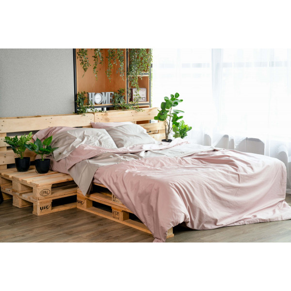 Фото - Підковдра двоспальна євро Ardesto Mix&Match 200х220 пудра (ART2022DVP)