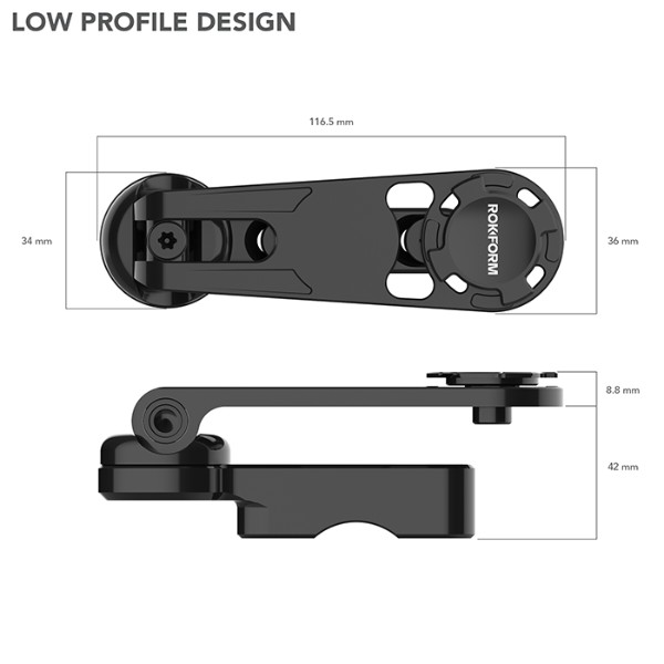 Фото - Тримач для мобільного пристрою Rokform Pro Serie Polished Alu Motorcycle Perch Mount (334201P-PA)