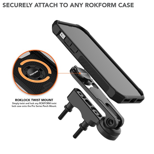 Фото - Тримач для мобільного пристрою Rokform Pro Serie Polished Alu Motorcycle Perch Mount (334201P-PA)