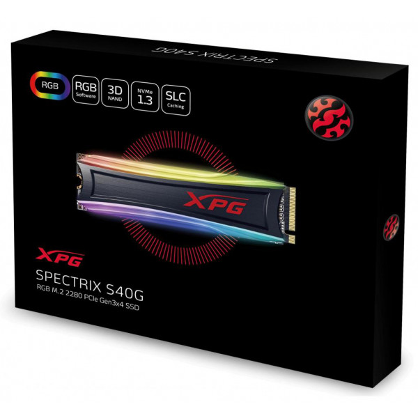 Фото - SSD-накопичувач внутрішній ADATA 512GB XPG SPECTRIX S40G NVMe PCIe 3.0 x4 2280 3D TLC RGB (AS40G-512GT-C)