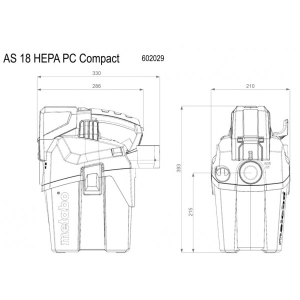 Фото - Пылесос для сухой уборки без мешка Metabo AS 18 HEPA PC COMPACT (602029850)