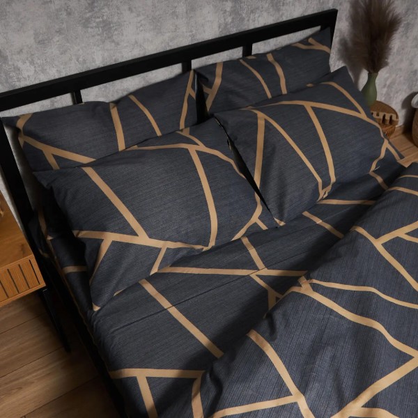 Фото - Комплект постільної білизни Moon&Star Мікросатин Premium Deep Blue Luxe 160х220х2 нав. 2х70х70 (MS-820009902)