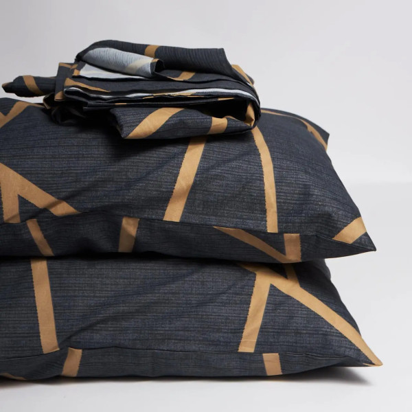 Фото - Комплект постільної білизни Moon&Star Мікросатин Premium Deep Blue Luxe 220х240 нав. 40х60 см 2 шт. (MS-880000549)