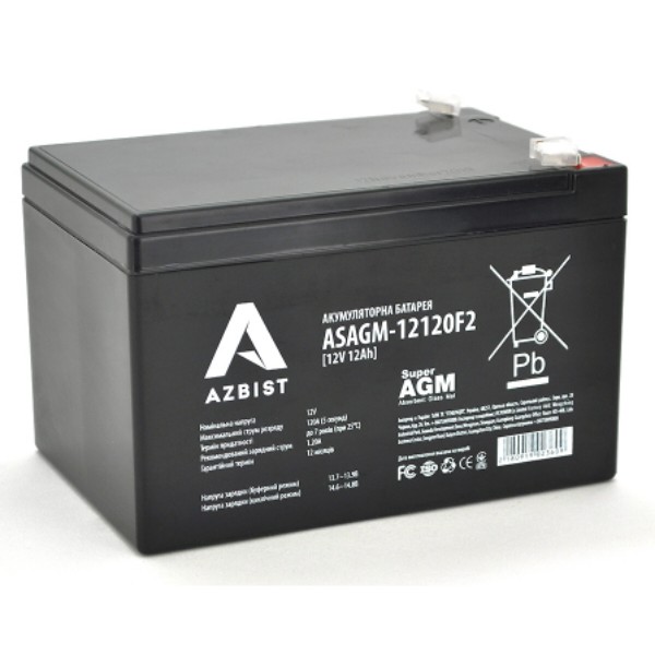 Фото - Акумулятор для ДБЖ Azbist Super Black Case 12V 12.0Ah (ASAGM-12120F2)