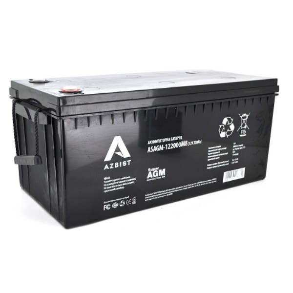 Фото - Акумулятор для ДБЖ Azbist 12V 200.0Ah (ASAGM-122000M8) Фото - Акумулятор для ДБЖ Azbist 12V 200.0Ah (ASAGM-122000M8)