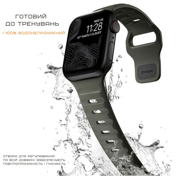 Фото - Ремешок для смарт-часов Nomad Sport Band Ash Green 46mm/49mm (NM01132585)