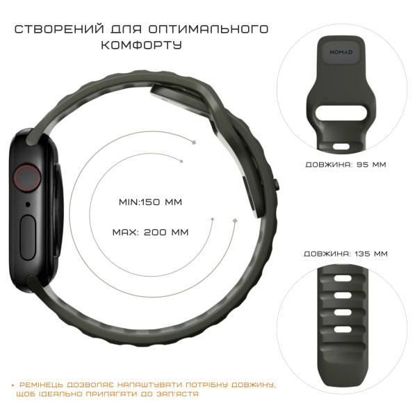 Фото - Ремешок для смарт-часов Nomad Sport Band Ash Green 46mm/49mm (NM01132585)