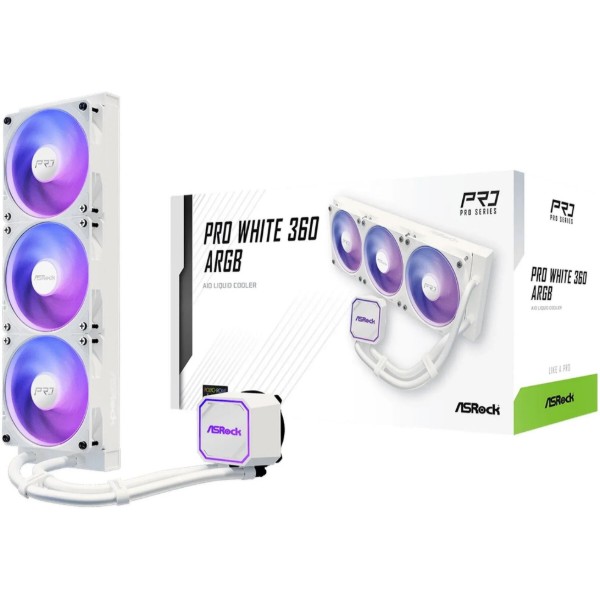 Фото - Водяна система охолодження ASRock PRO WHITE 360 ARGB