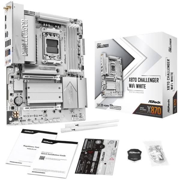 Фото - Материнська плата ASRock X870 CHALLENGER WIFI WHITE 4xDDR5